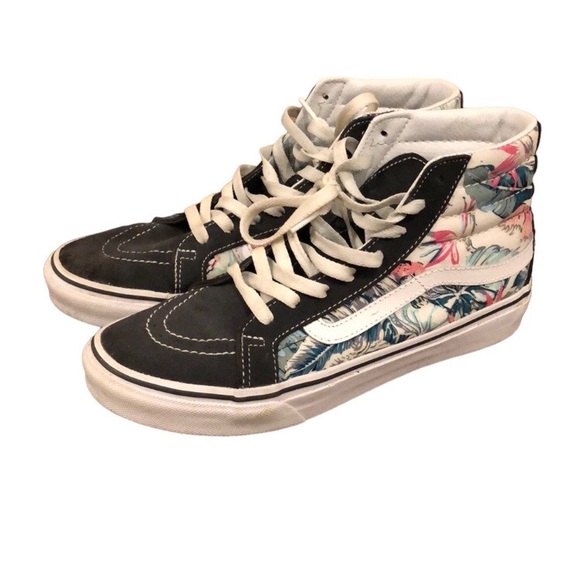 Vans High Top Floral Tropical Size 8.5 - Picture 2 of 3